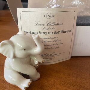 Lenox Cream and Gold Elephant Sculpture